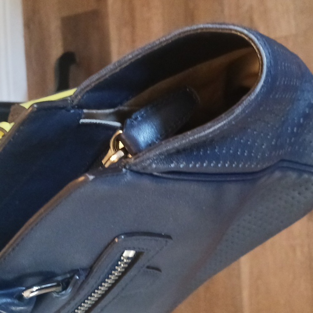 Coach Y2k Legacy Carryall Navy Blue Tote Bag with Yellow Accents/tassels - Picture 14 of 15